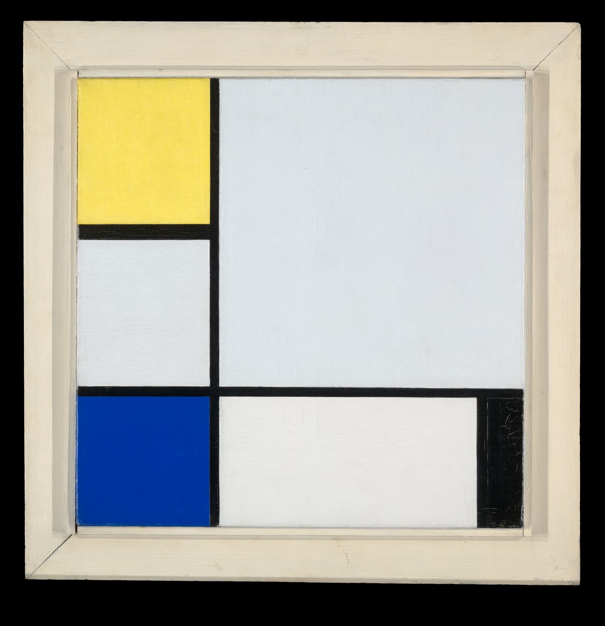 Összetétel: sárga, kék, fekete és világoskék alkotó: Piet Mondrian