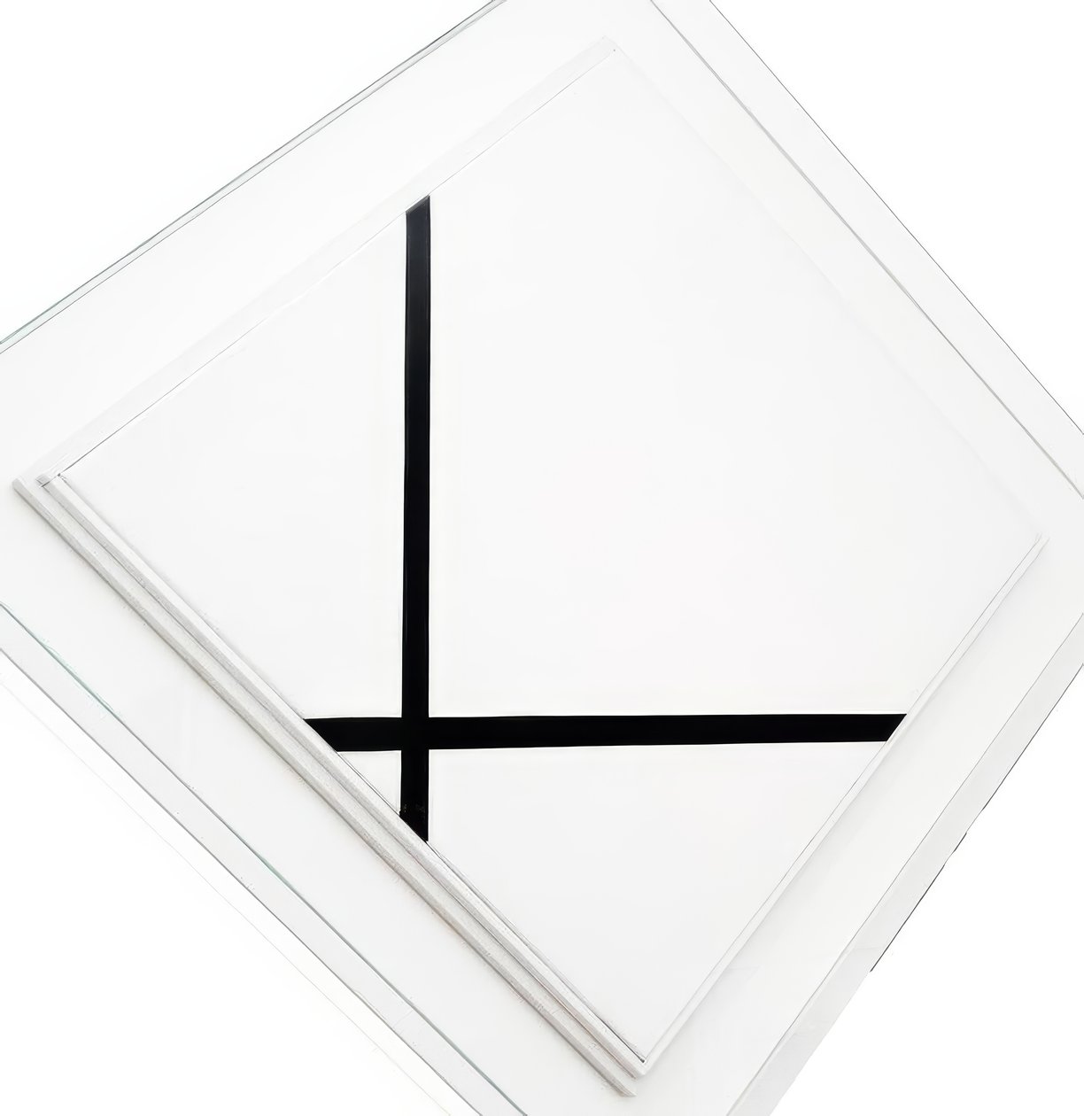 Pasztilla kompozíció két vonallal (olaj, vászon) alkotó: Piet Mondrian