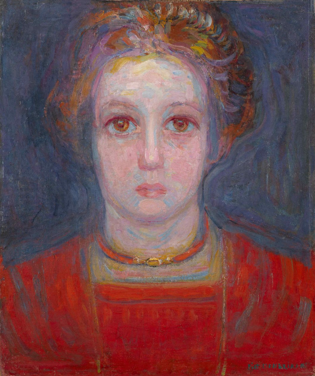 Vörös ruhás lány portréja, 1908. alkotó: Piet Mondrian