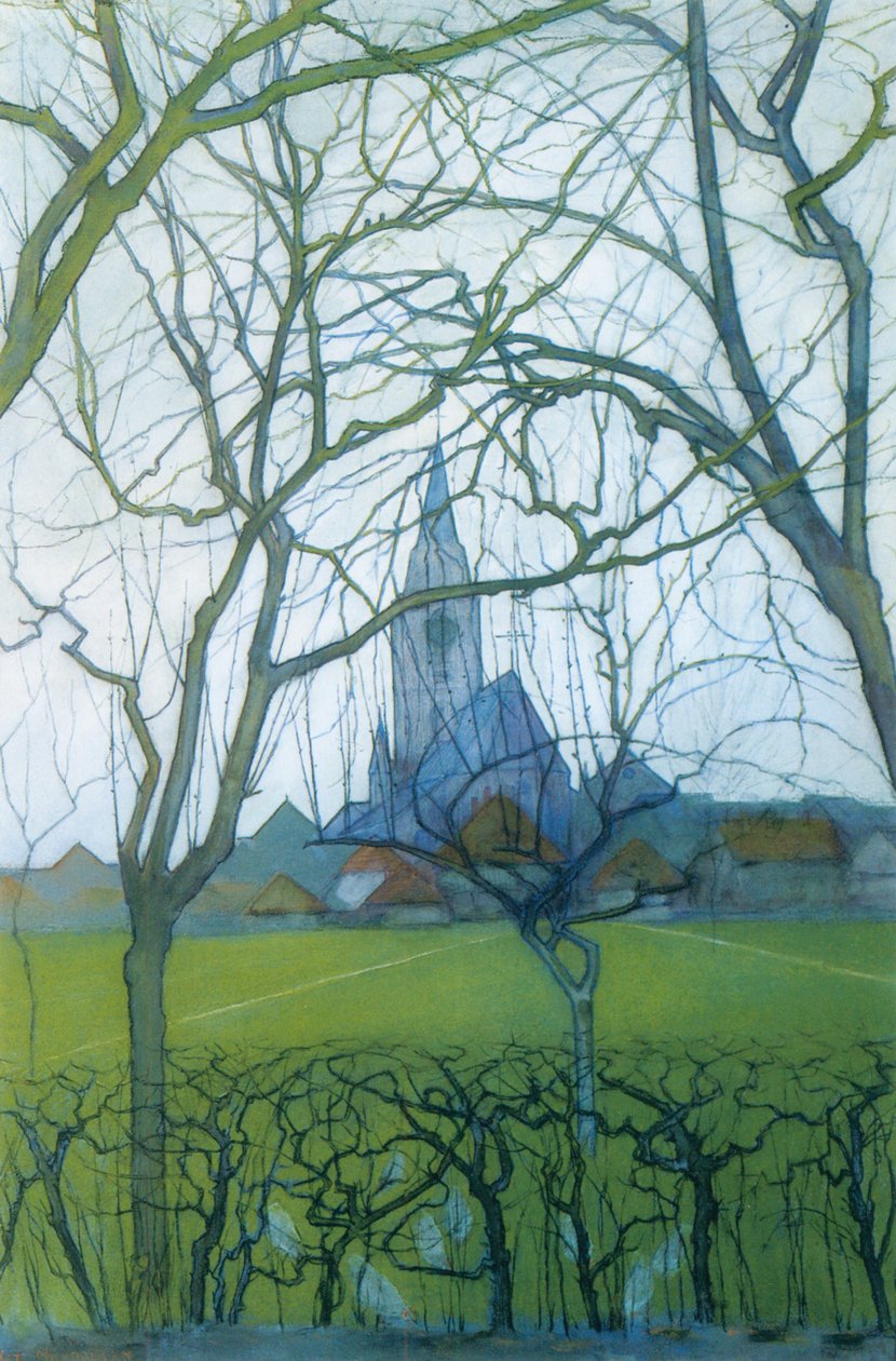 Szent Jakab templom - Piet Mondrian (1872-1944) festménye kb. 1898 alkotó: Piet Mondrian
