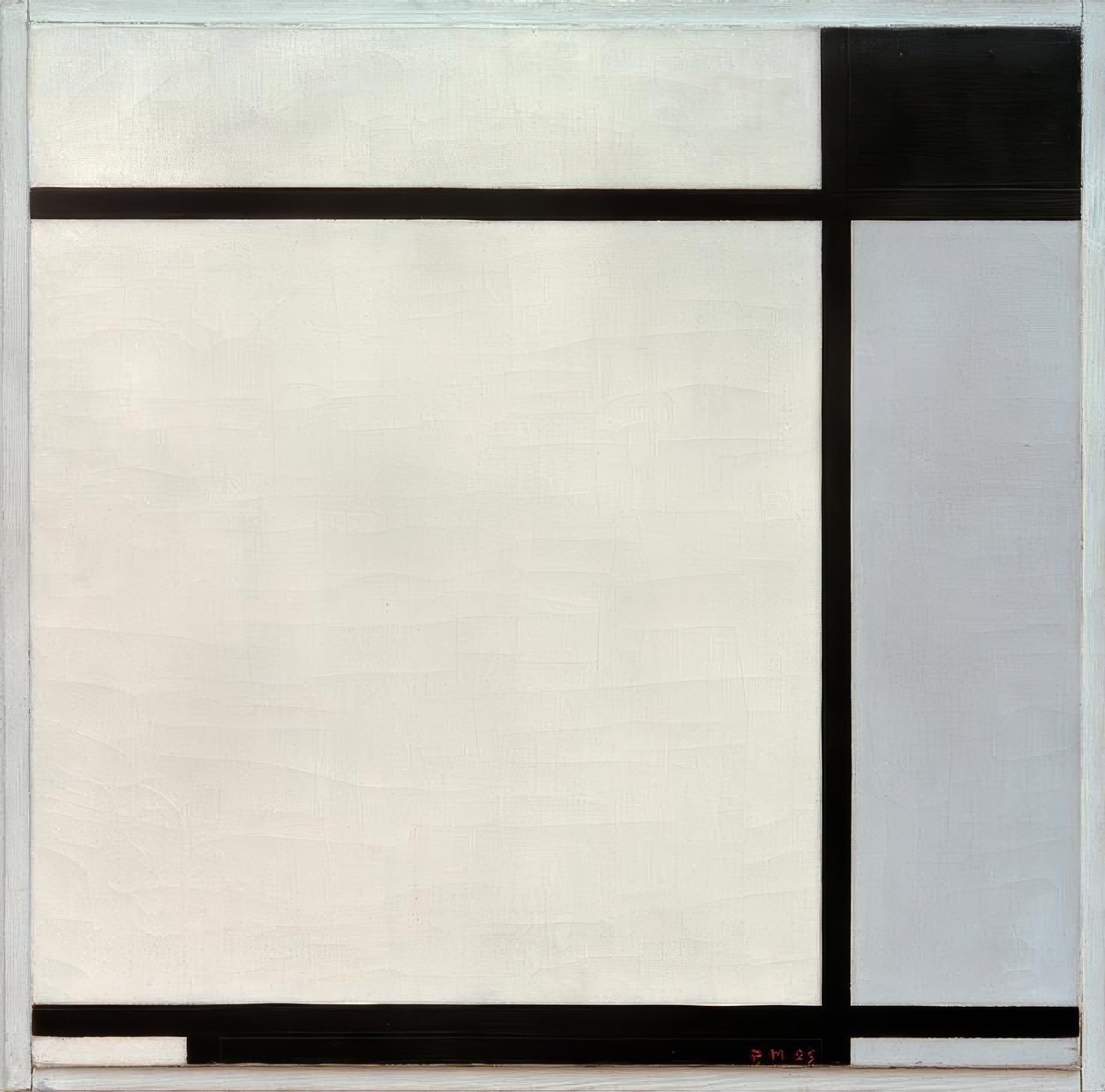 II. sz. tábla, feketével és szürkével alkotó: Piet Mondrian