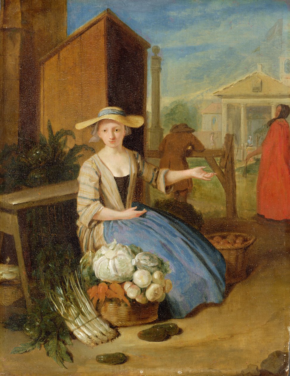 Zöldségértékesítő, Covent Garden, 1726 körül alkotó: Pieter Angillis