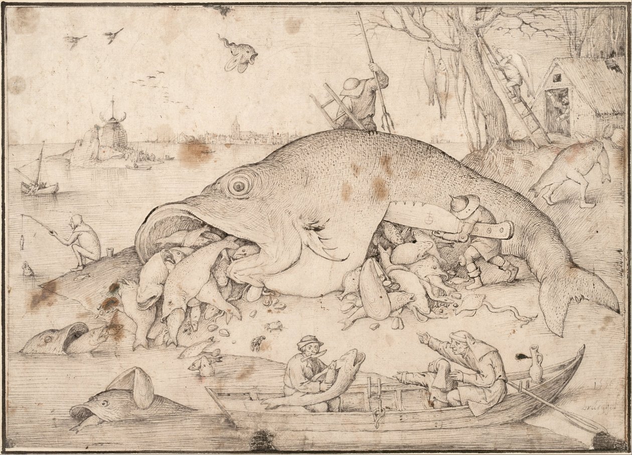 Nagy hal eszik kis halat, 1556 alkotó: Pieter Bruegel the Elder