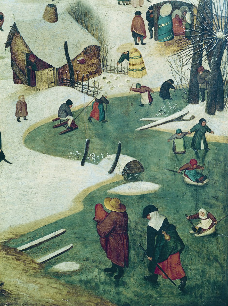 Gyerekek játszanak a befagyott folyón, részlet a betlehemi népszámlálásból alkotó: Pieter Bruegel the Elder
