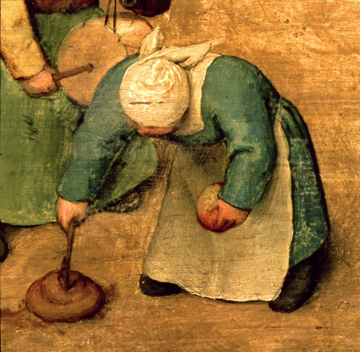 Gyerekjátékok (Kinderspiele): egy pörgővel játszó lány részlete, 1560 (68945 részlet) alkotó: Pieter Bruegel the Elder