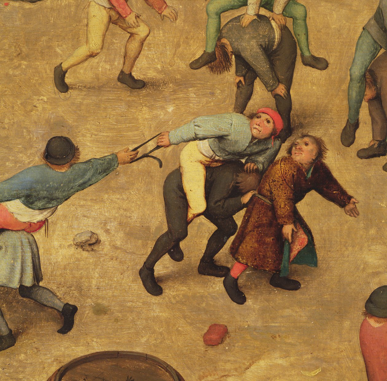 Gyerekjátékok (Kinderspiele): részlet gyerekekről a hátason, 1560 (68945 részlet) alkotó: Pieter Bruegel the Elder