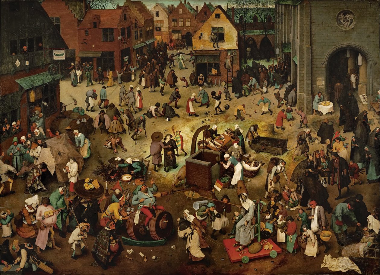 Harc karnevál és nagyböjt között, 1559 (olaj, tölgyfa panel) alkotó: Pieter Bruegel the Elder