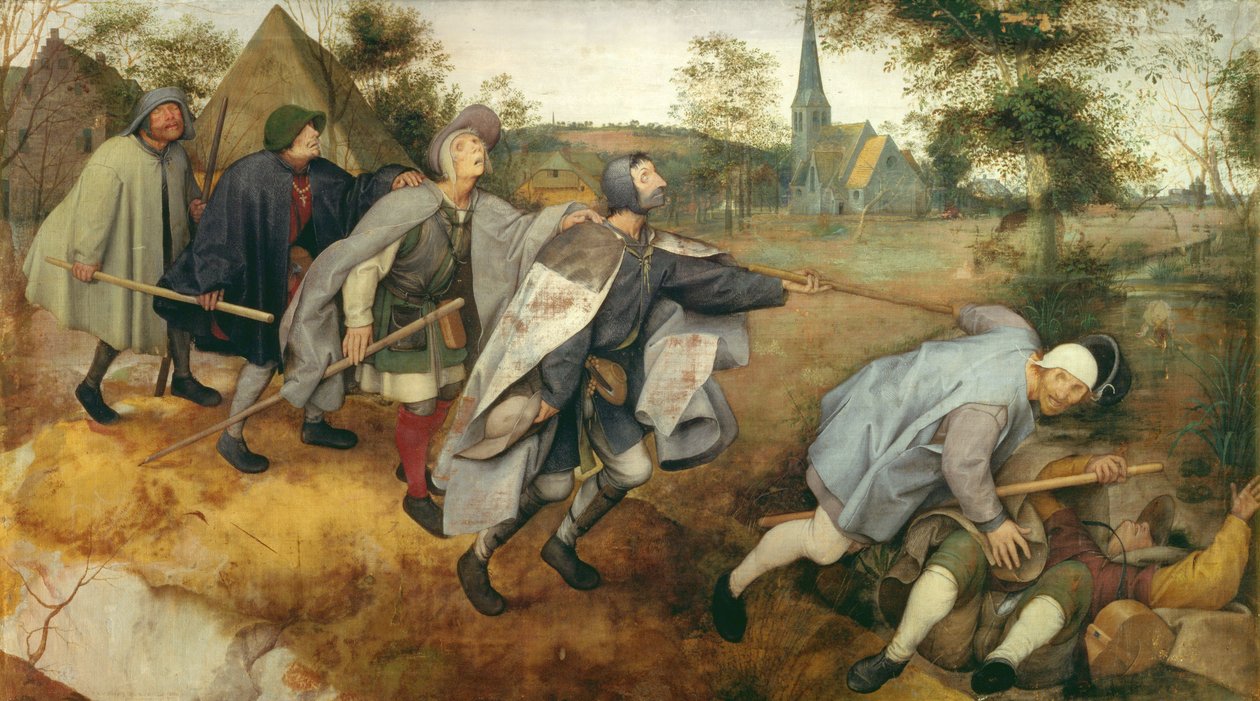 Példabeszéd a vakokról, 1568 (tempera, vászon) alkotó: Pieter Bruegel the Elder