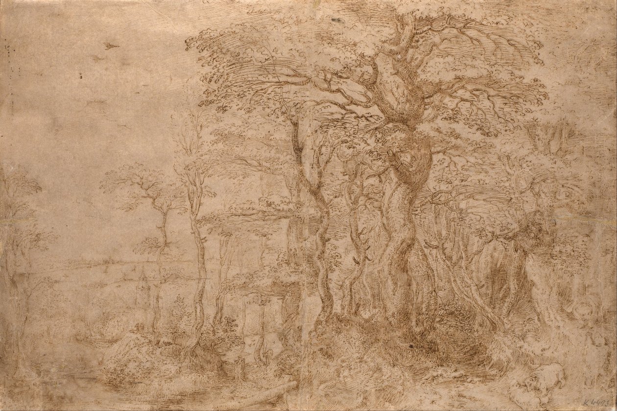Sylvan táj öt medvével alkotó: Pieter Bruegel the Elder