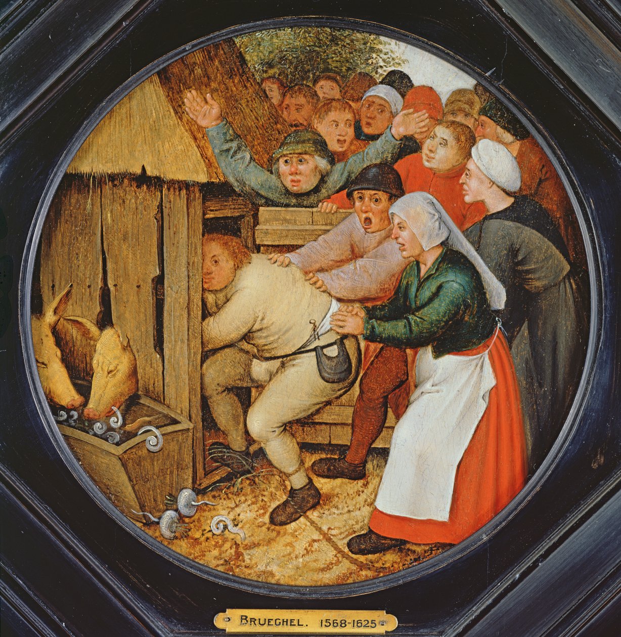 A részeg beszorult a disznóólba alkotó: Pieter Brueghel the Younger