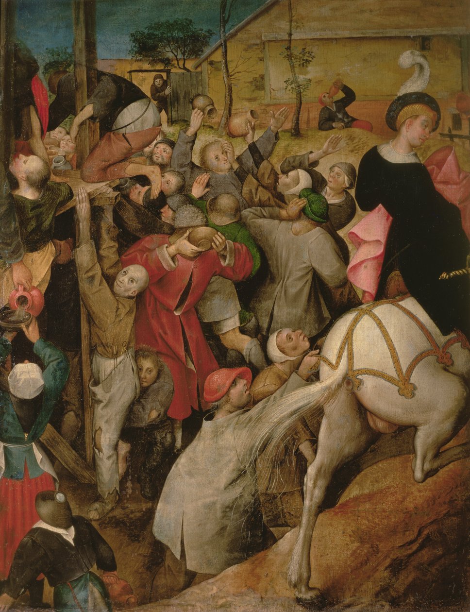 Szent Márton ünnepe (tempera, vászon) (részlet) alkotó: Pieter Brueghel the Younger