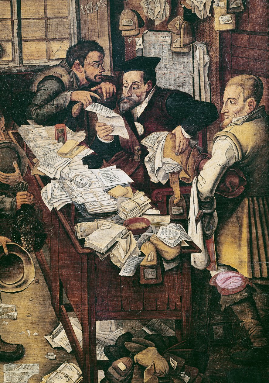 Az éves illetékek befizetése (GIR79511 részlet) alkotó: Pieter Brueghel the Younger