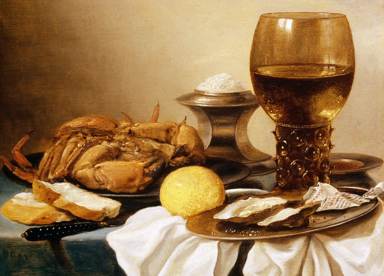 Egy rák csendélete óntányéron alkotó: Pieter Claesz