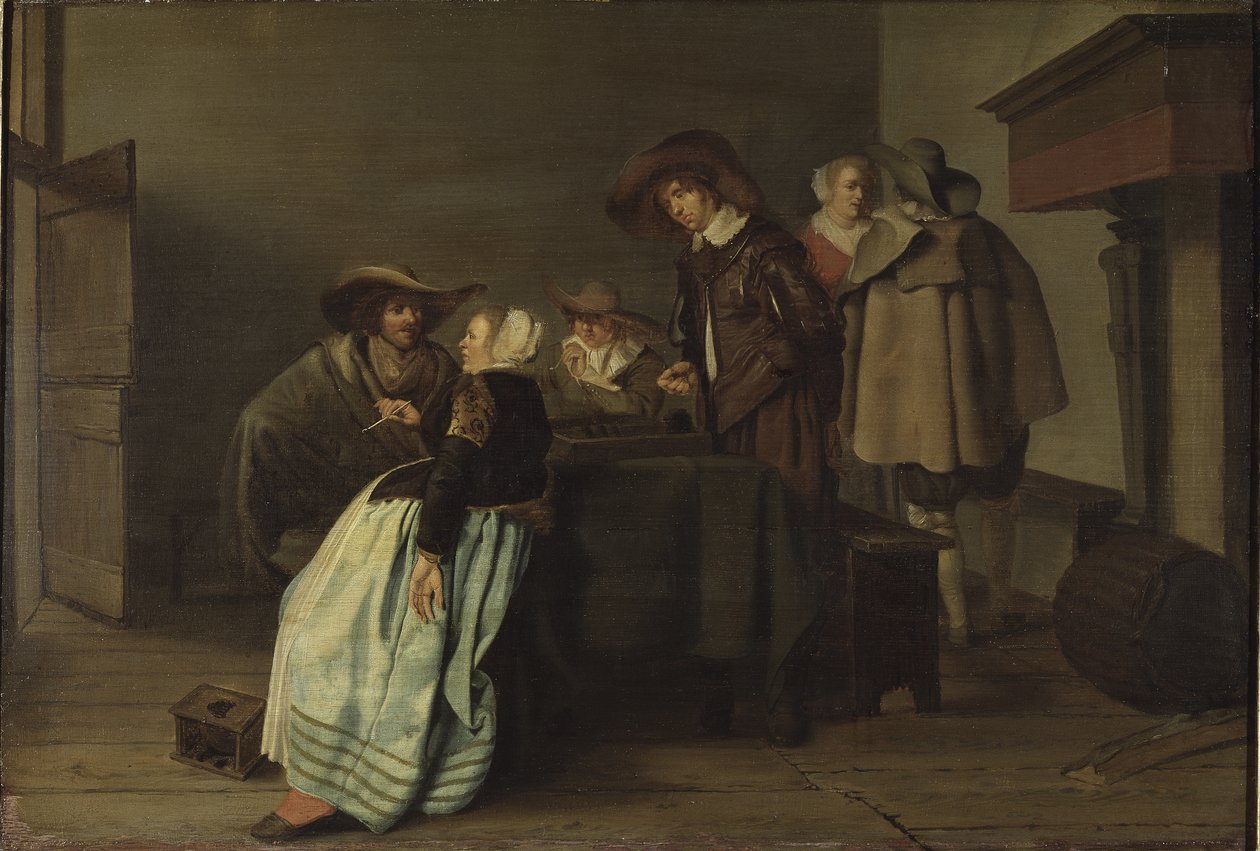 Egy beszélgetés, 1628 alkotó: Pieter Codde