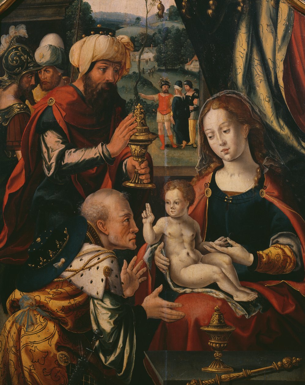 A mágusok imádása, Vízkereszt-triptichon, részlet, 1540 körül (lásd még: 345852) alkotó: Pieter Coecke van Aelst