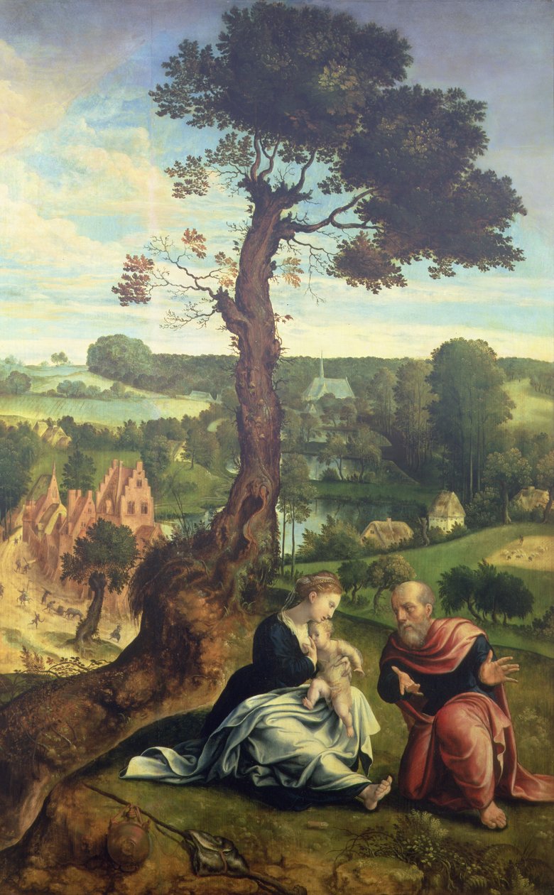 The Rest on the Flight to Egypt, 1534-40 (panel) alkotó: Pieter Coecke van Aelst