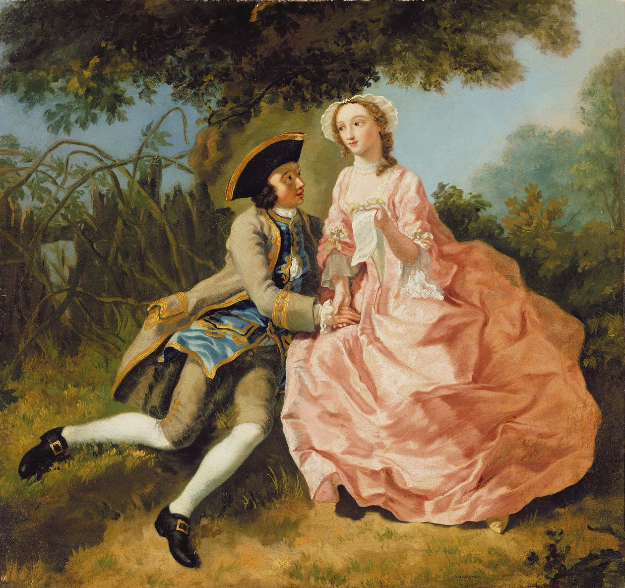 Szerelmesek egy tájban, 1740 körül alkotó: Pieter Jan van Reysschoot