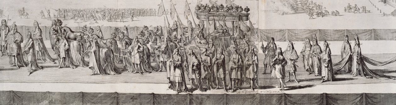 II. Mária királynő temetési körmenete (1662-94) a koporsó részlete, Romeyn de Hooge (1645-1708) metszetében, 1695 alkotó: Pieter Persoy