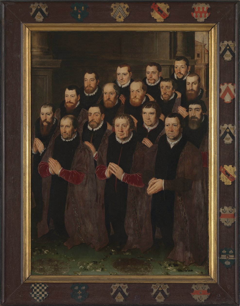 1. panel a Szent Vér Testvériség tagjainak 16 portréjával, 1. panel a Szent Vér Testvériség tagjainak 16 portréjával alkotó: Pieter Jansz. Pourbus