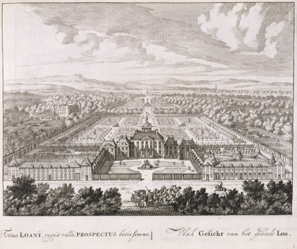 Egy hercegi palota, Jan van Call (1656-1703) "Admirandorum Quadruplex Spectaculum" című, 1715 előtt kiadott művéből. alkotó: Pieter Schenk
