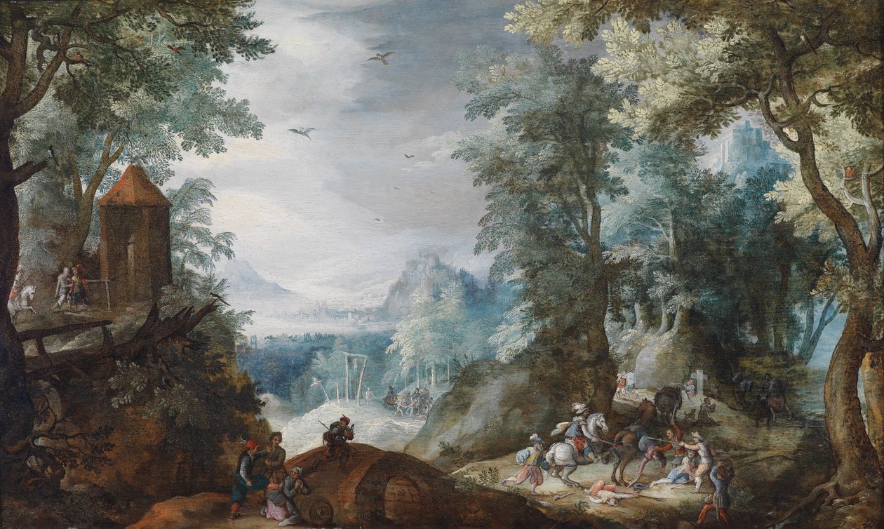 Erdős táj, rajtaütéssel alkotó: Pieter Schoubroeck