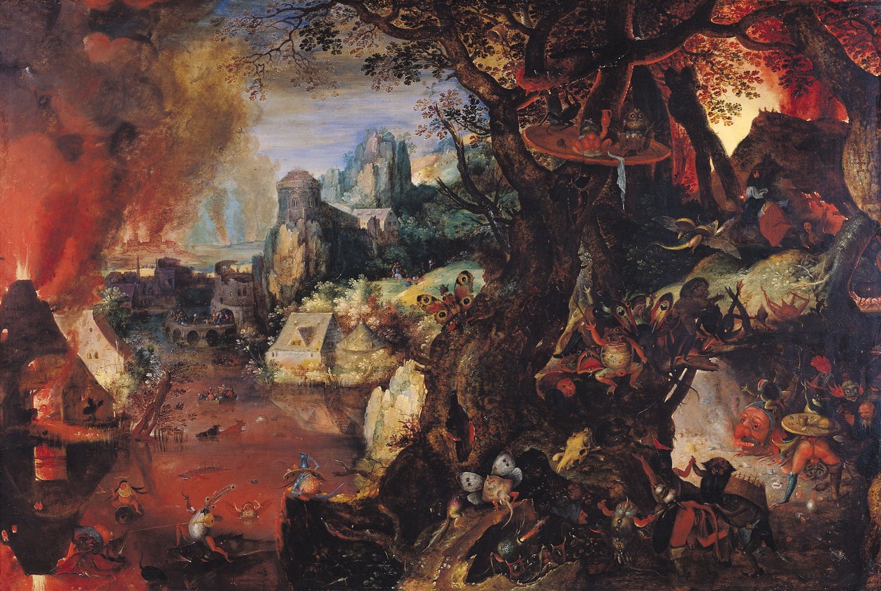 Szent Antal megkísértése (olaj, réz) alkotó: Pieter Schoubroeck