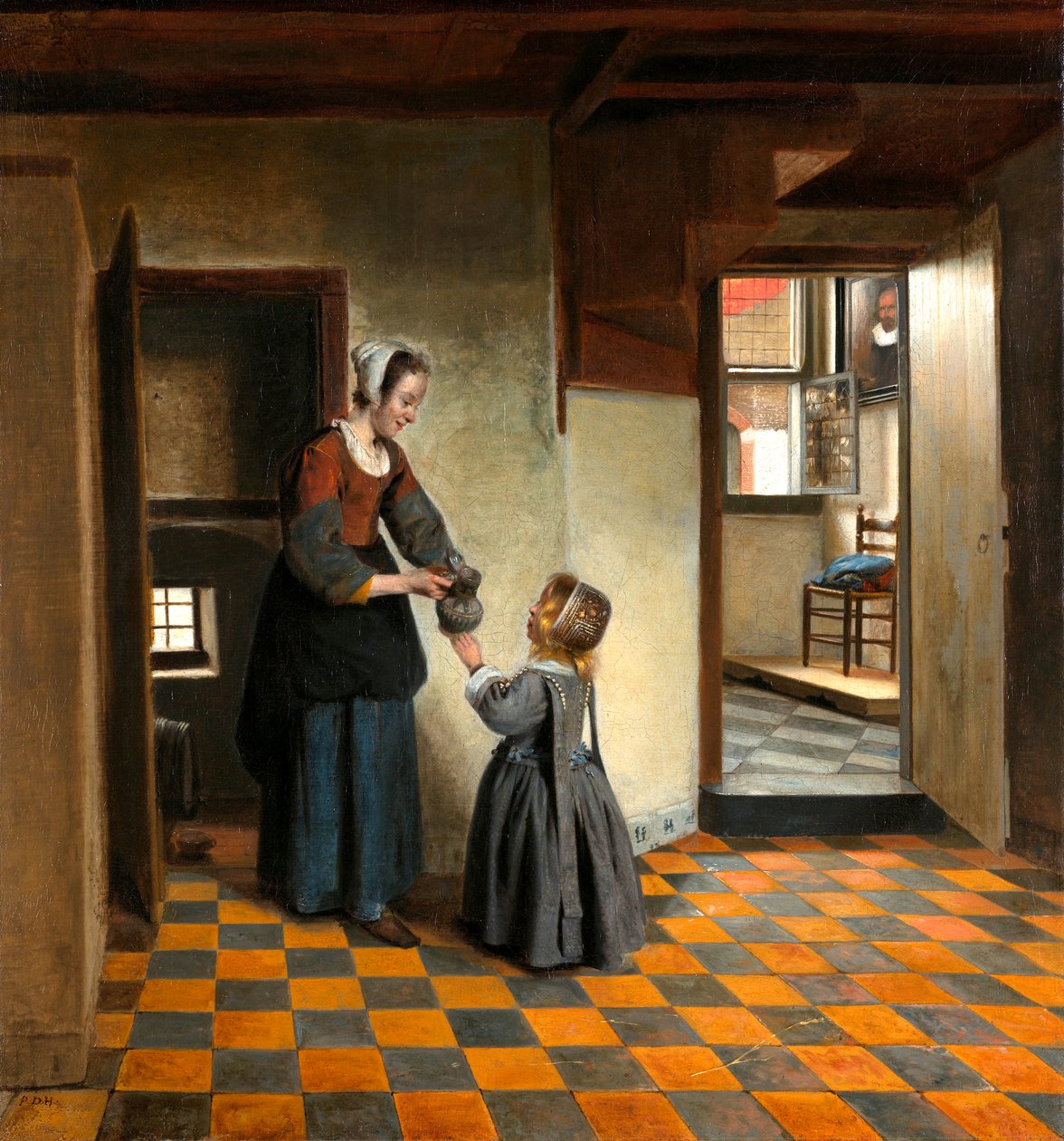 Egy nő gyermekkel a kamrában alkotó: Pieter de Hooch