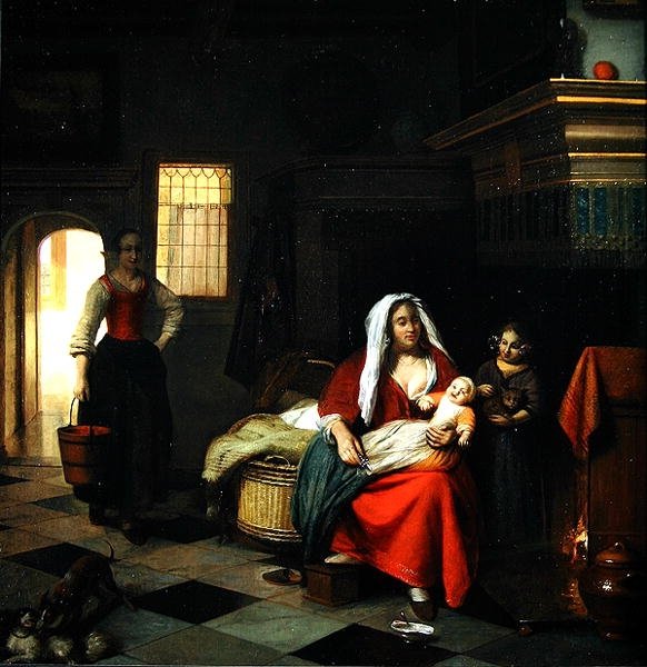 Belső egy anyával és gyermekeivel alkotó: Pieter de Hooch