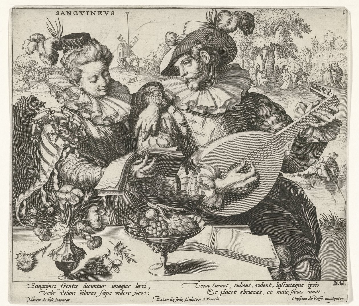 A négy temperamentum, Szangvinevek alkotó: Pieter de Jode I