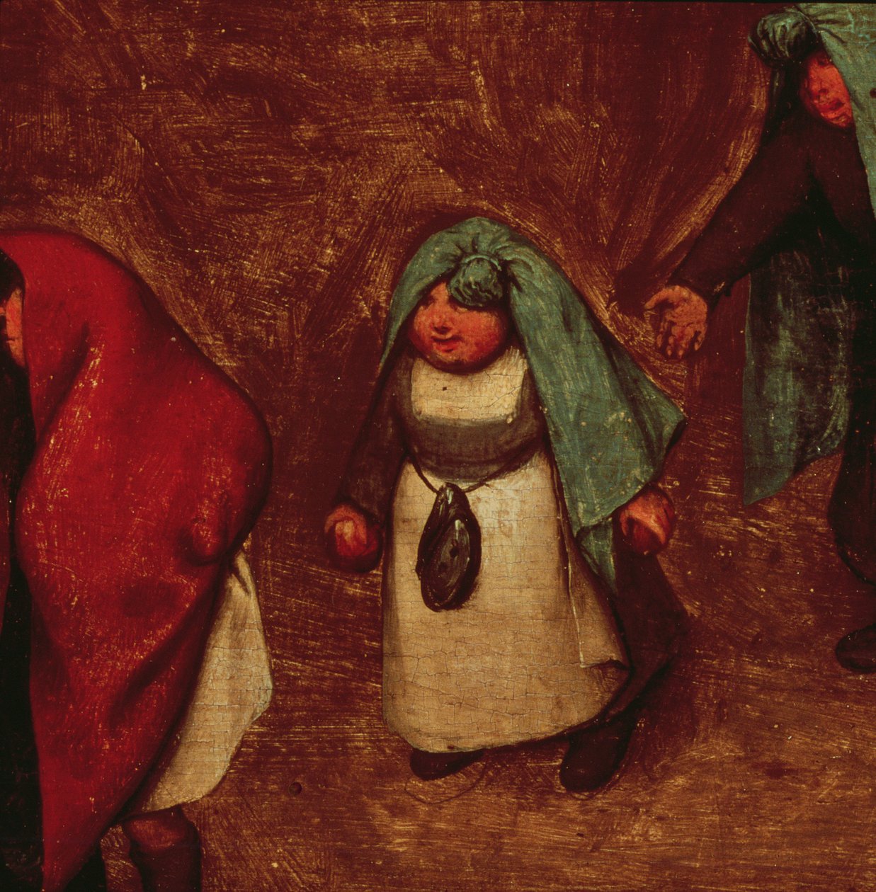 Gyermekjátékok, a bal oldali rész részlete, 1560 alkotó: Pieter Bruegel the Elder