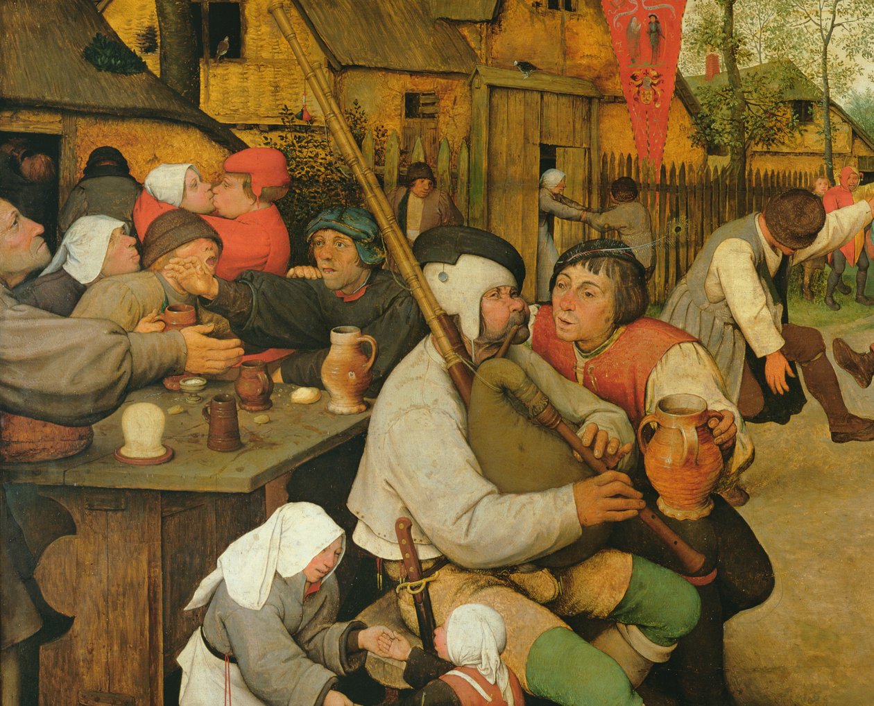 Paraszti tánc, 1568 olaj, tábla, 68947 és 186442 részlete alkotó: Pieter Bruegel the Elder