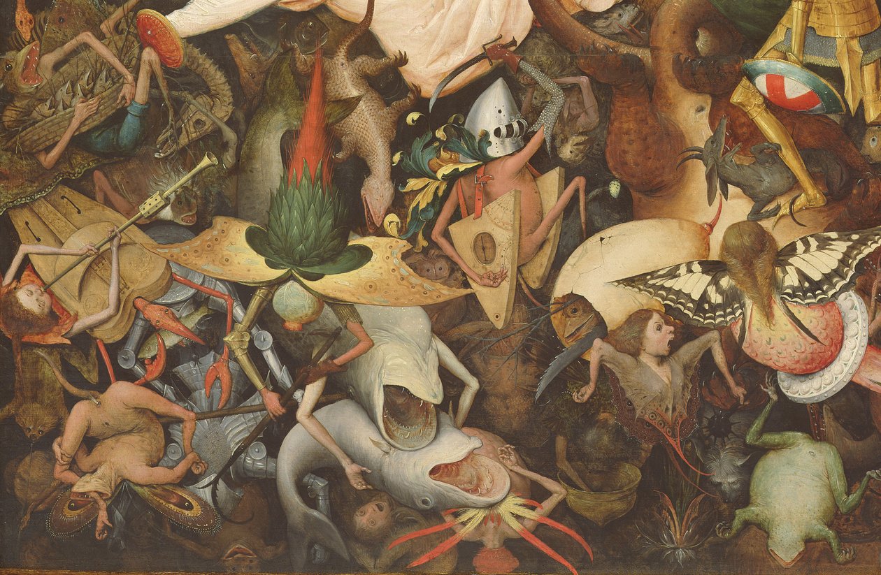 A lázadó angyalok bukása, 1562 olaj, panel részlet a 74037-ből alkotó: Pieter Bruegel the Elder