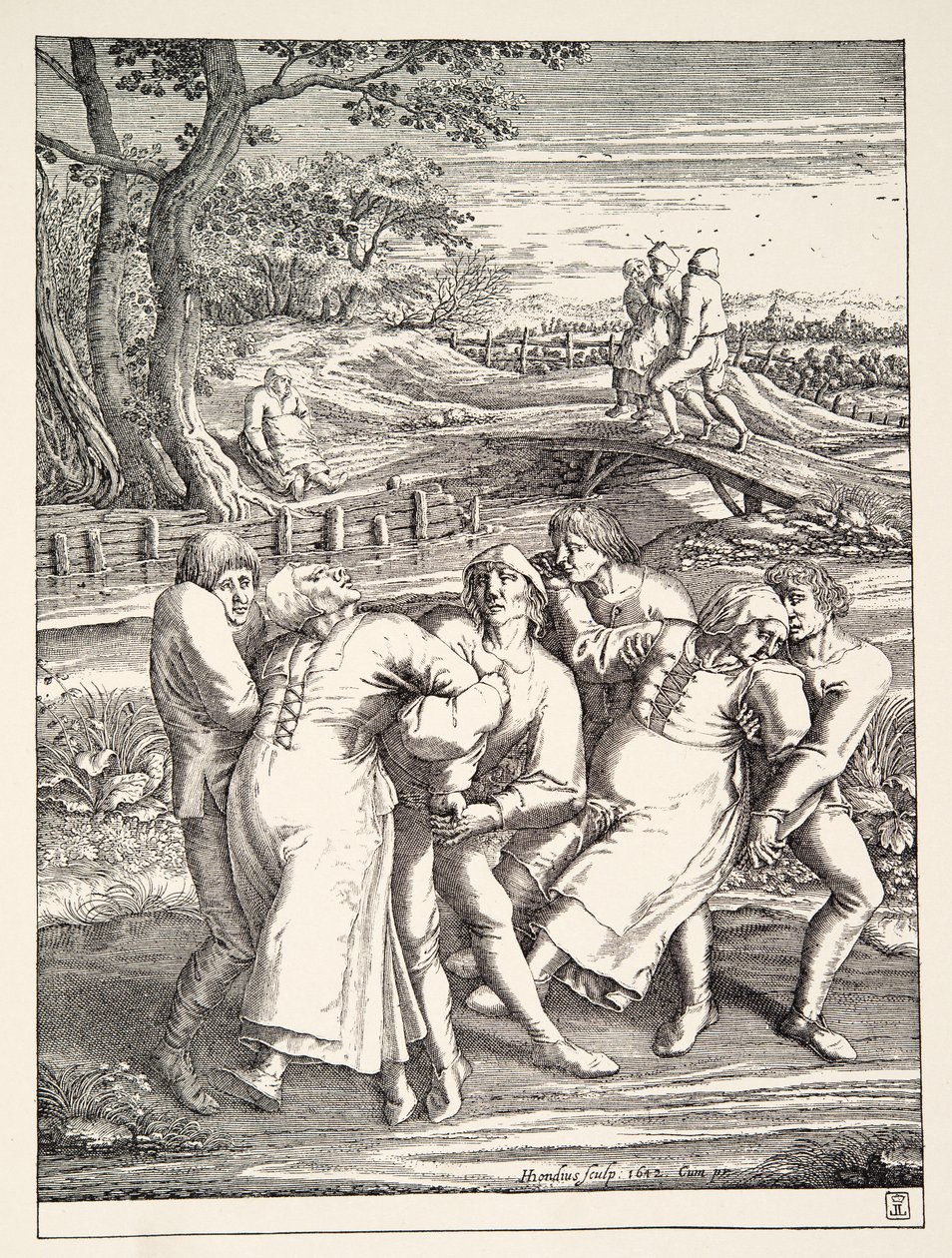 Két parasztcsoport az epilepsziás zarándoklatot követve, 1642 körül. alkotó: Pieter Bruegel the Elder