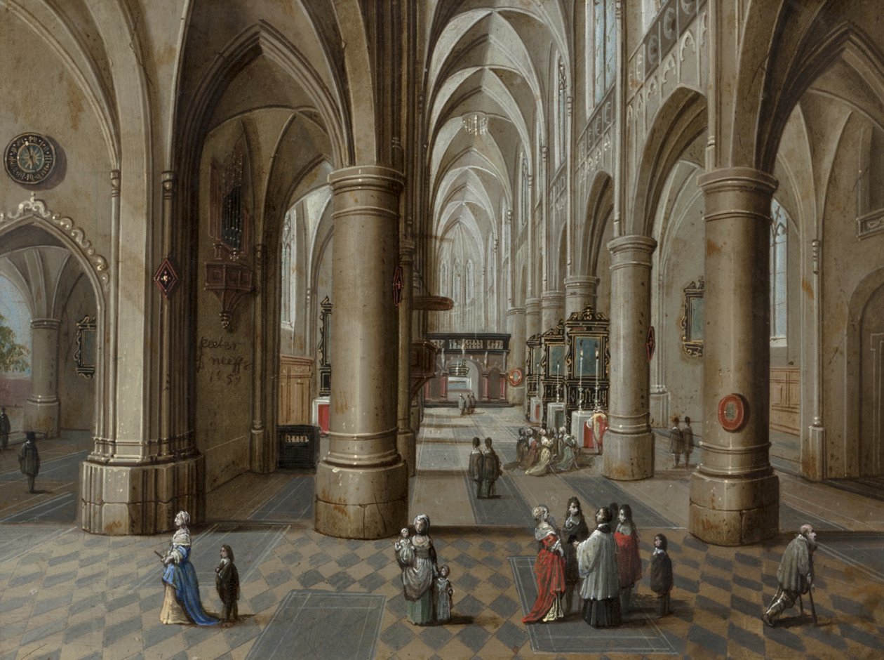 A katedrális belseje, 1657 alkotó: Pieter the Elder Neeffs