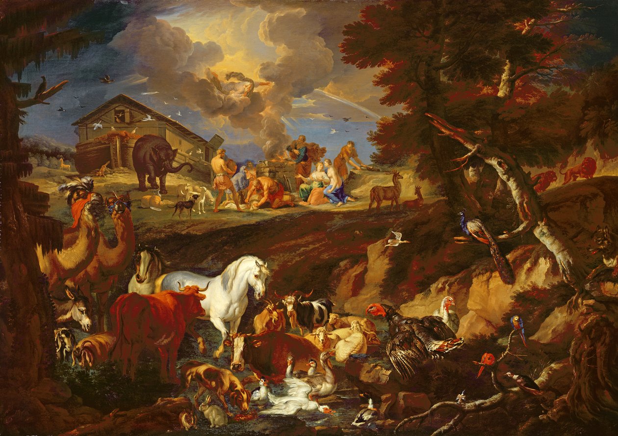 Noé áldozatot mutat be hálája jeléül, 1687-90 alkotó: Pieter the Younger 1637 1701 Mulier