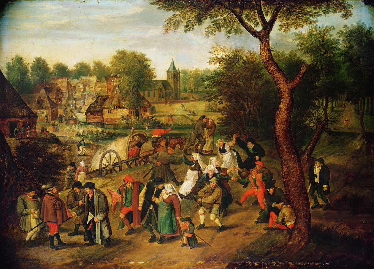Jelenet egy falu szélén alkotó: Pieter Brueghel the Younger