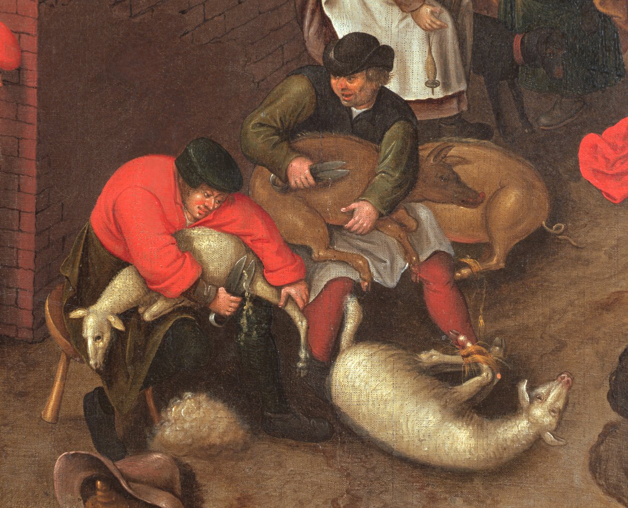 Juhnyírás és sertésnyírás, 1610 körül alkotó: Pieter Brueghel the Younger