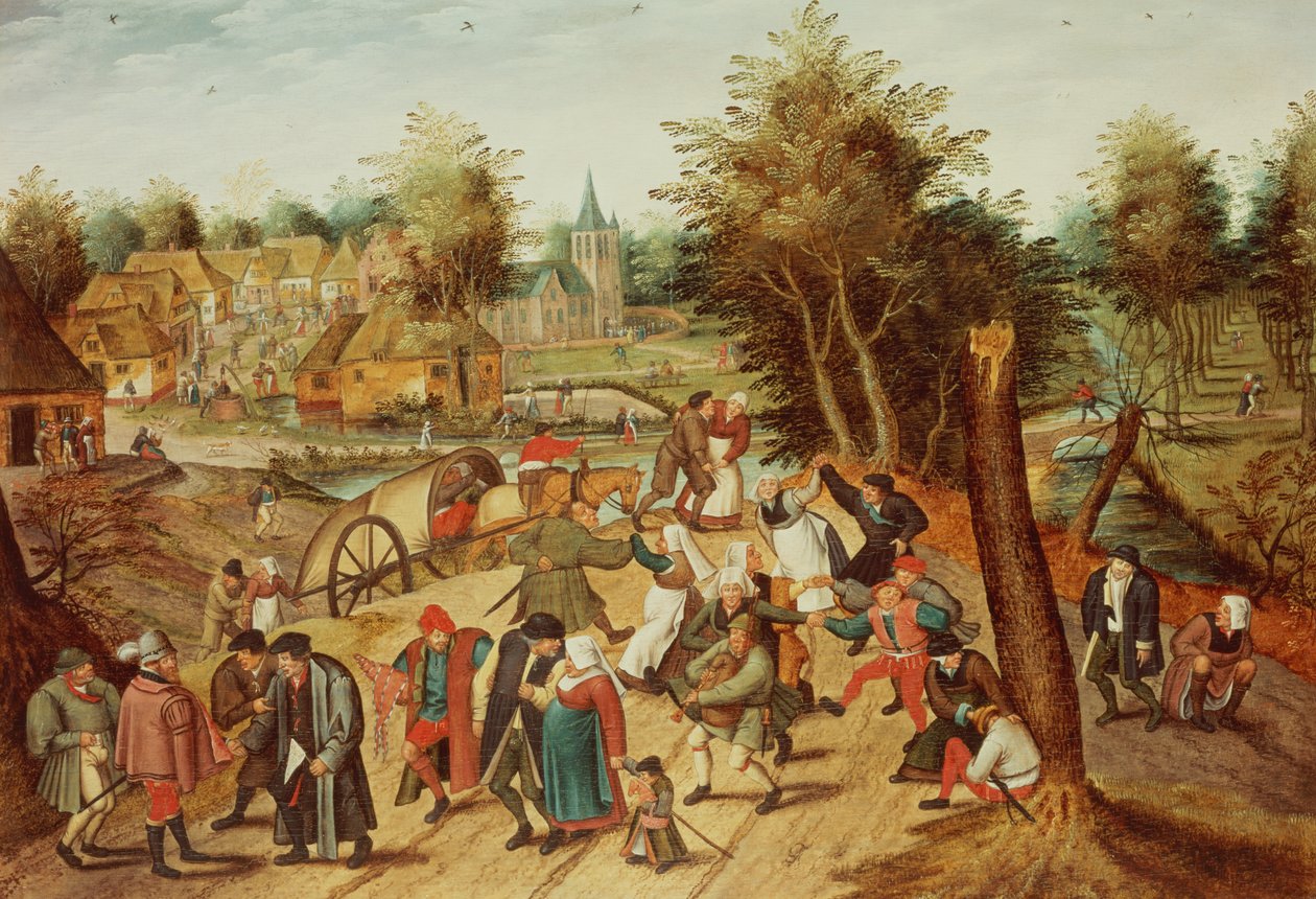 A visszatérés a Kermesse-ből (panel) alkotó: Pieter Brueghel the Younger