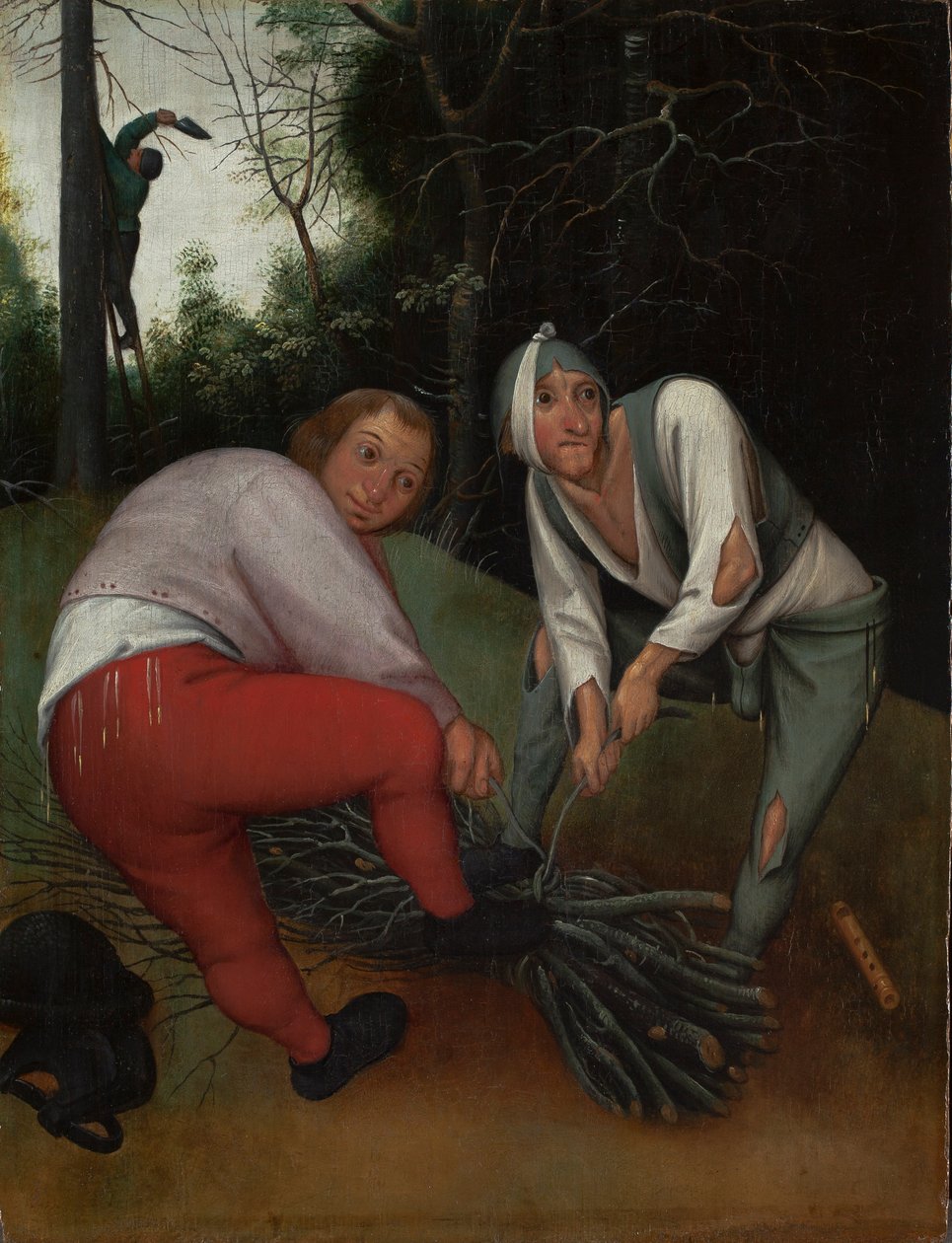 Két paraszt köcsögöt köt (panel) alkotó: Pieter Brueghel the Younger