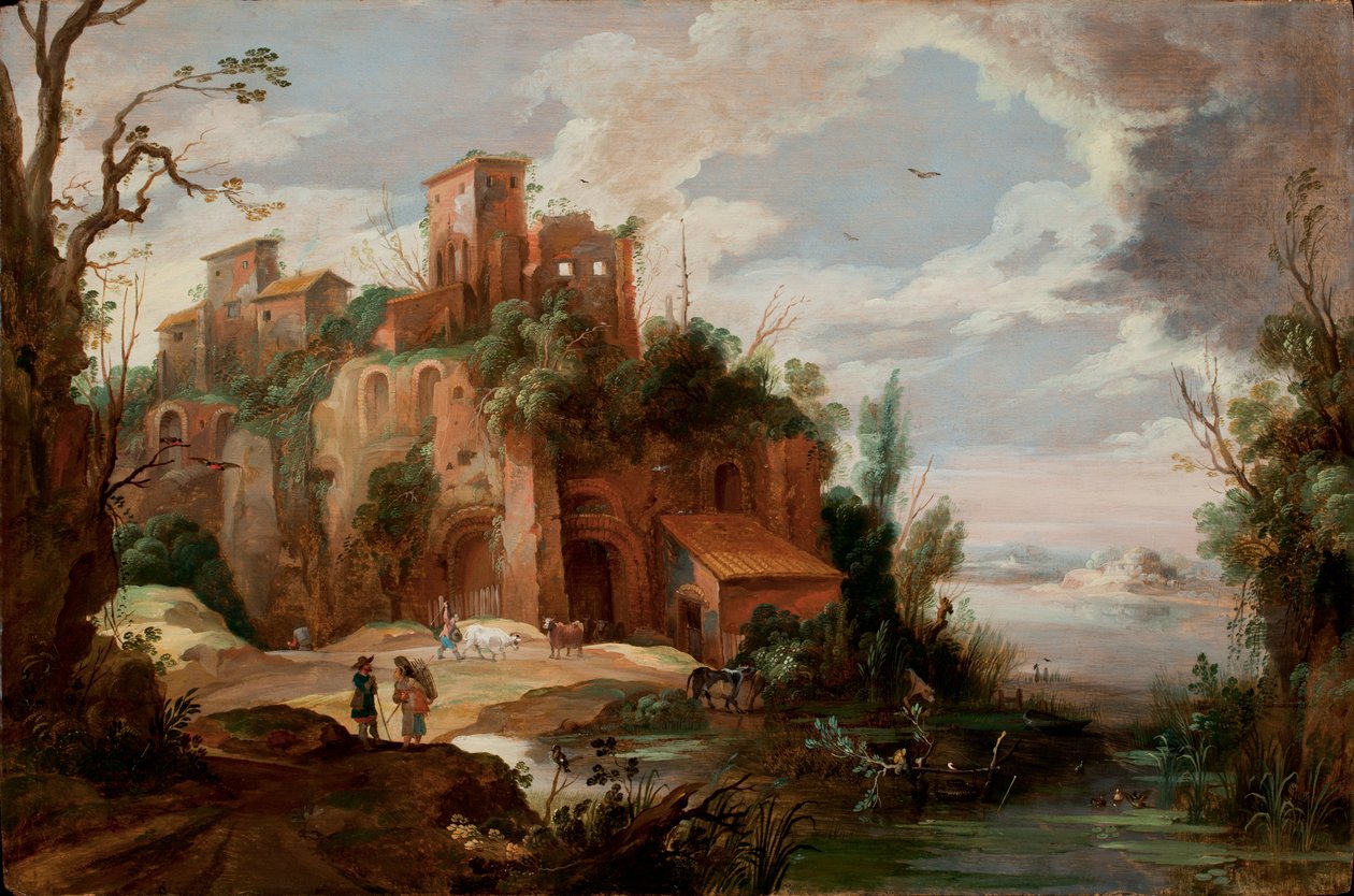 Olasz táj romokkal alkotó: Pieter van der Hulst