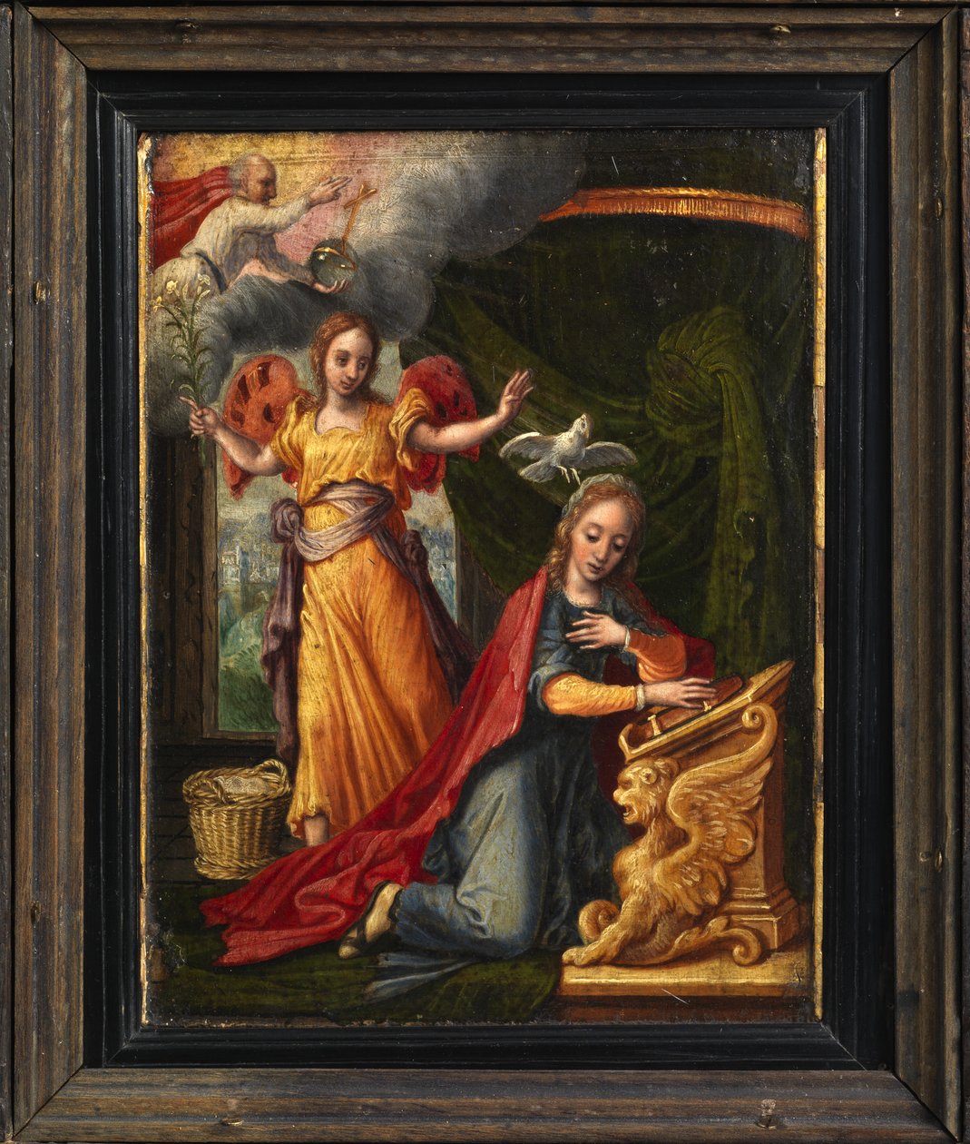 Angyali üdvözlet (recto): részlet, 1530 körül (festés a panelen) alkotó: Pieter Aertsen