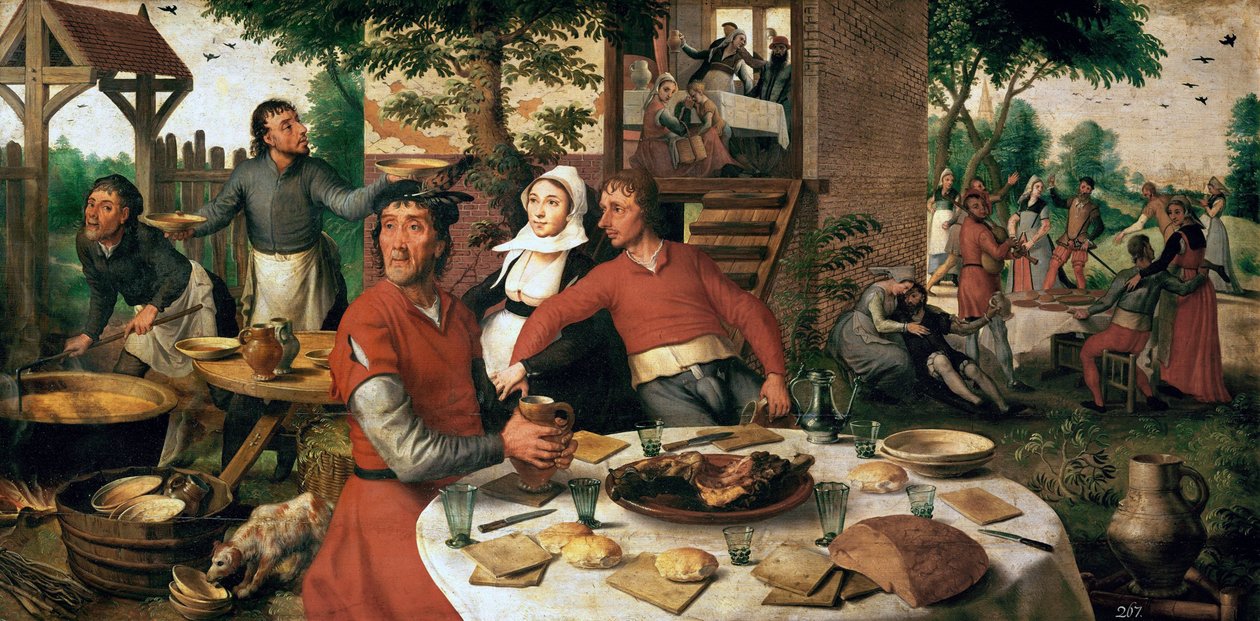 Fete villageoise - Falufesztivál - Pieter Aertsen (1508-1575). olaj a fára alkotó: Pieter Aertsen