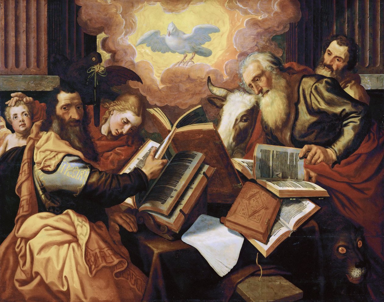A négy evangélista – Pieter Aertsen, Lange Pier (1508-1575). Olaj, fa, kb. 1560-1565. Mérete: 113x143 cm. Művészettörténeti Múzeum, Vienne alkotó: Pieter Aertsen