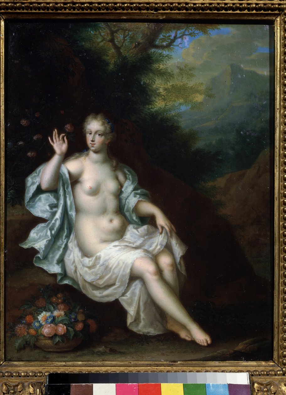 "A nimfa Flore portréja" (Flora) Pieter Born (Borm) festménye (1650-1682) A Puskin Múzeum 17. századi magángyűjteménye, Moszkva alkotó: Pieter Borm