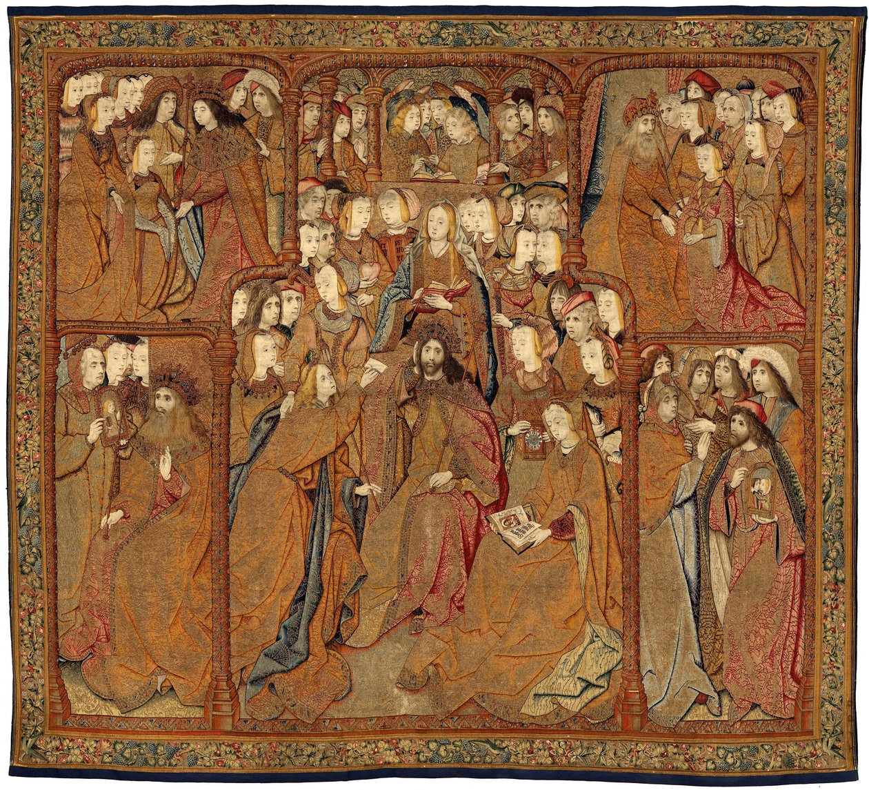 Az Istenszülő diadala vagy az arany verebek, 1500-2002 körül (szőttes) alkotó: Pieter (attr. to) Coecke van Aelst