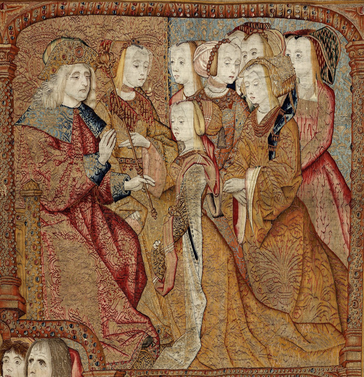 Az Istenszülő diadala vagy az arany verebek, 1500-2002 körül (szőttes) alkotó: Pieter (attr. to) Coecke van Aelst
