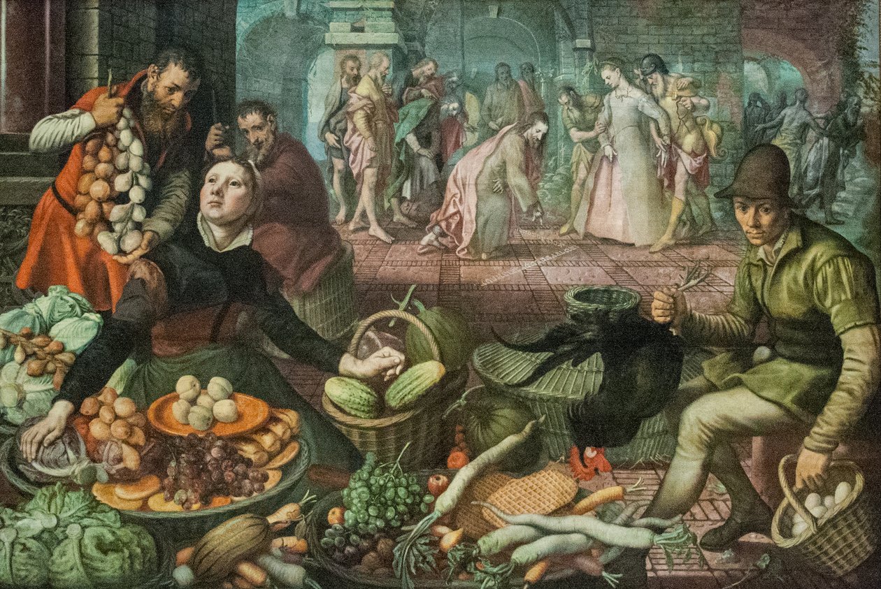 Krisztus és a házasságtörő nő alkotó: Pieter Aertsen