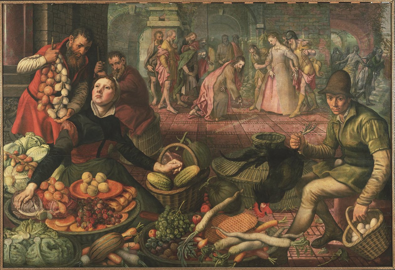 Krisztus és a házasságtörésen kapott asszony alkotó: Pieter Aertsen