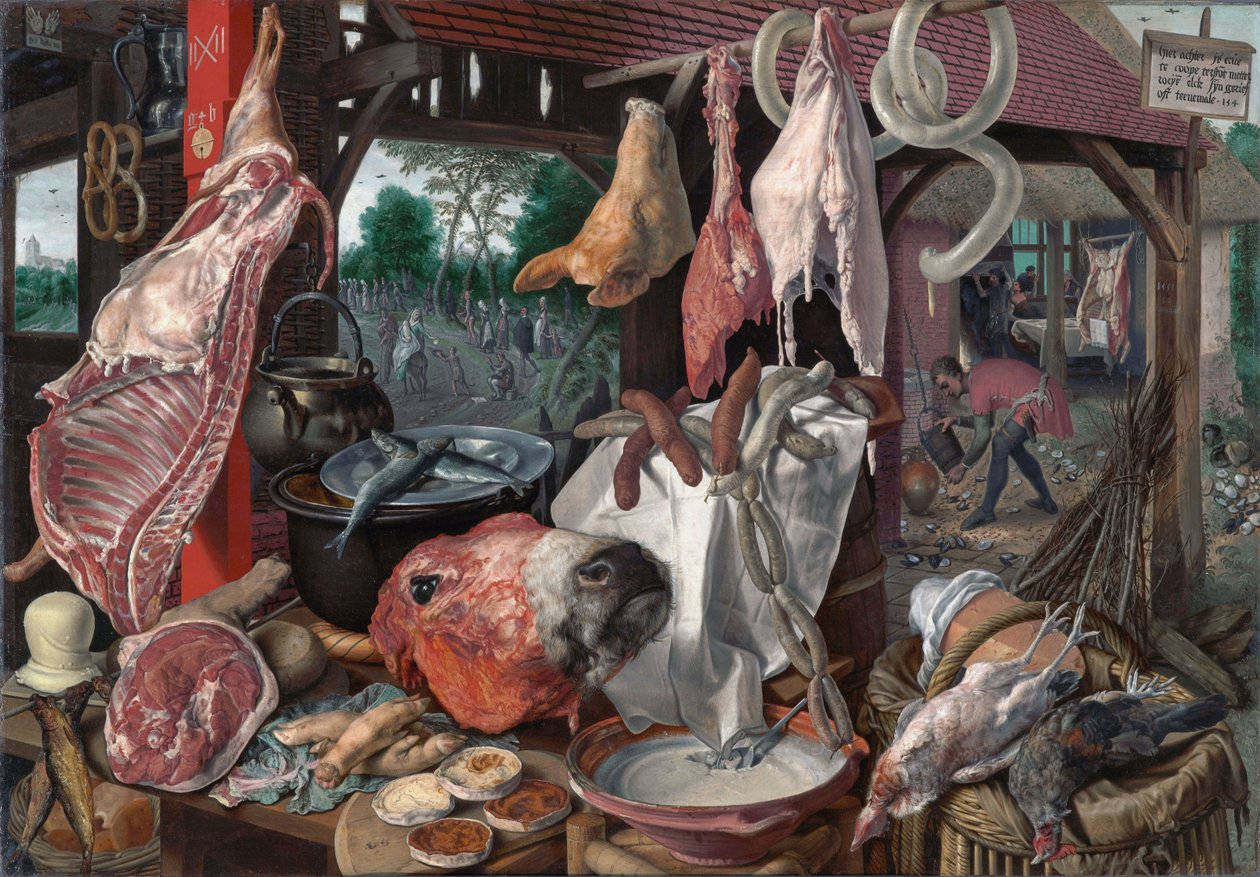 Mészárosüzlet Egyiptomba való járattal alkotó: Pieter Aertsen