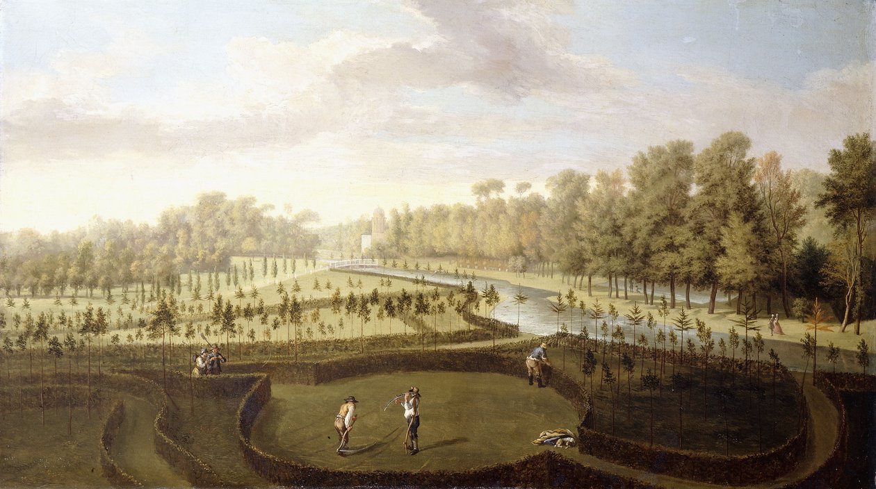 Kilátás a richmondi Chiswick Gardensre a New Gardens túloldaláról Bagnio felé, 1729-31 alkotó: Pieter Andreas Rysbrack